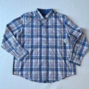 NWT George plaid button down shirt 2XL